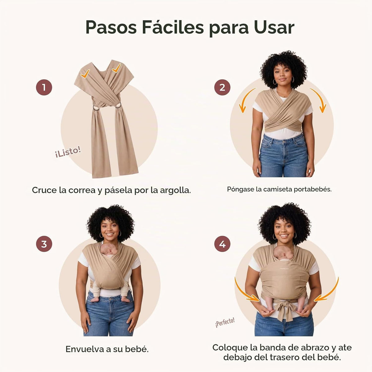 Momcozy Portabebés, diseño fácil de poner de 2 piezas, recién nacid...