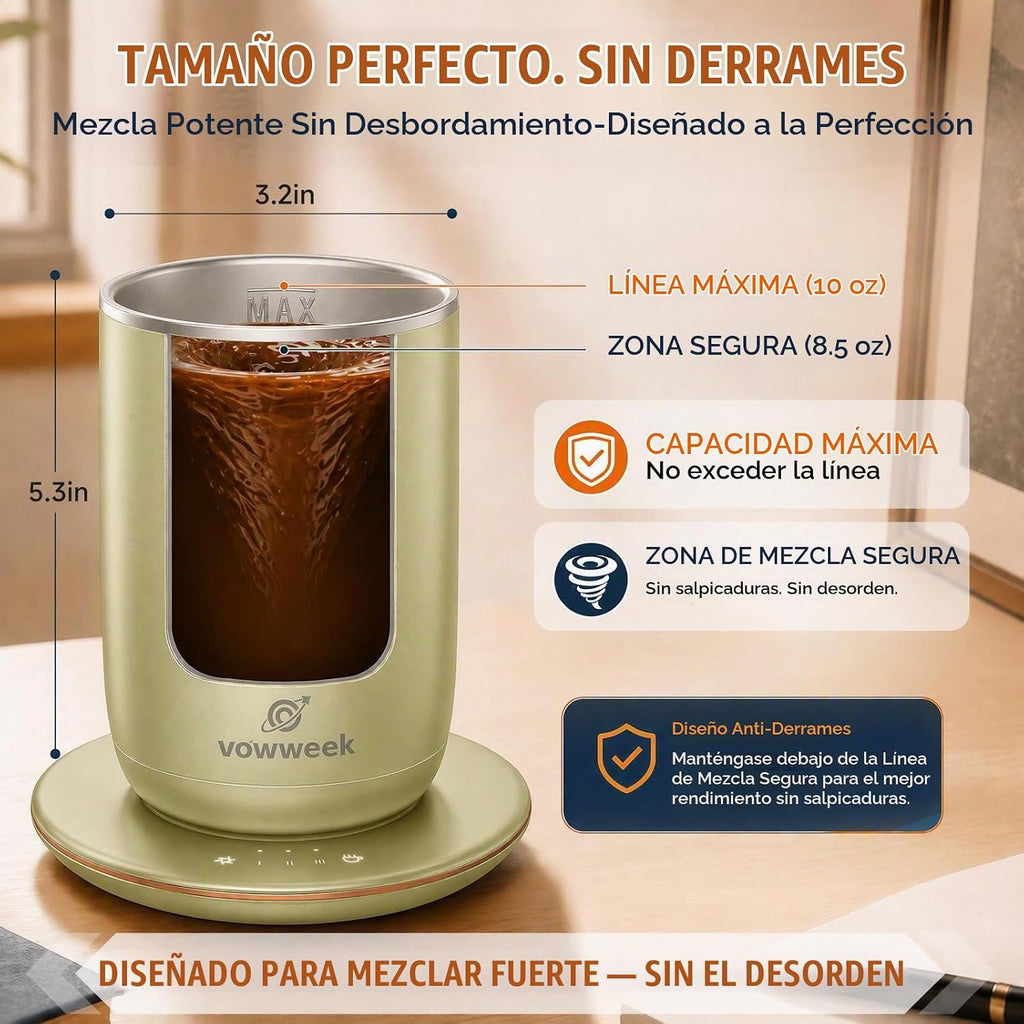 Taza de café con agitación automática, taza calentada de 10 oz con...