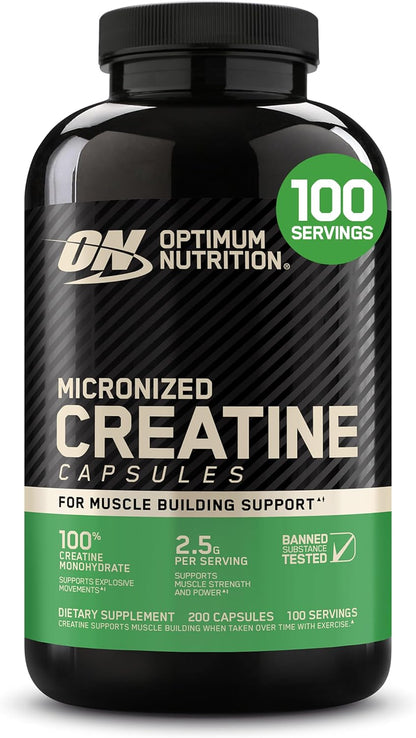 Optimum Nutrition Cápsulas de monohidrato de creatina micronizada,...