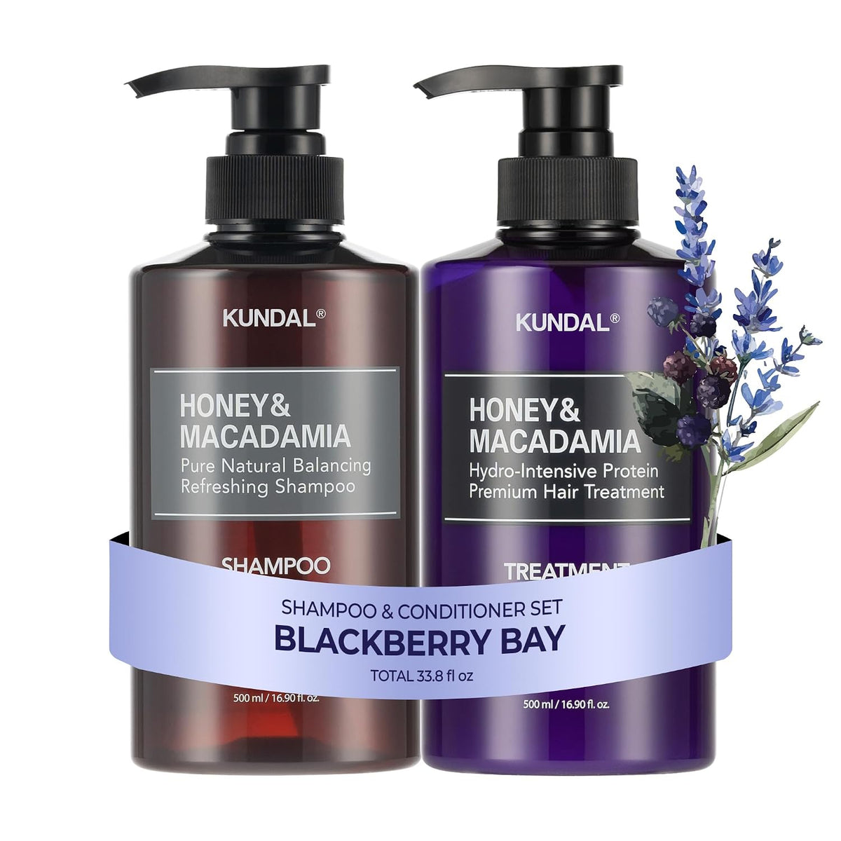 KUNDAL Juego de champú y acondicionador coreano [Blackberry Bay] Ca...