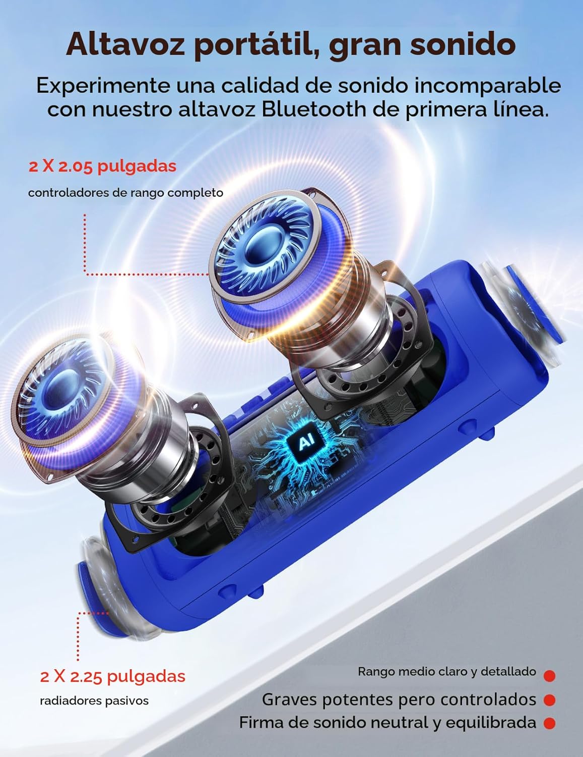 BolaButty Altavoz Bluetooth con sonido HD, inalámbrico portátil, IP...