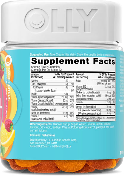 OLLY Gomitas multivitamínicas prenatales, mezcla múltiple diaria pa...