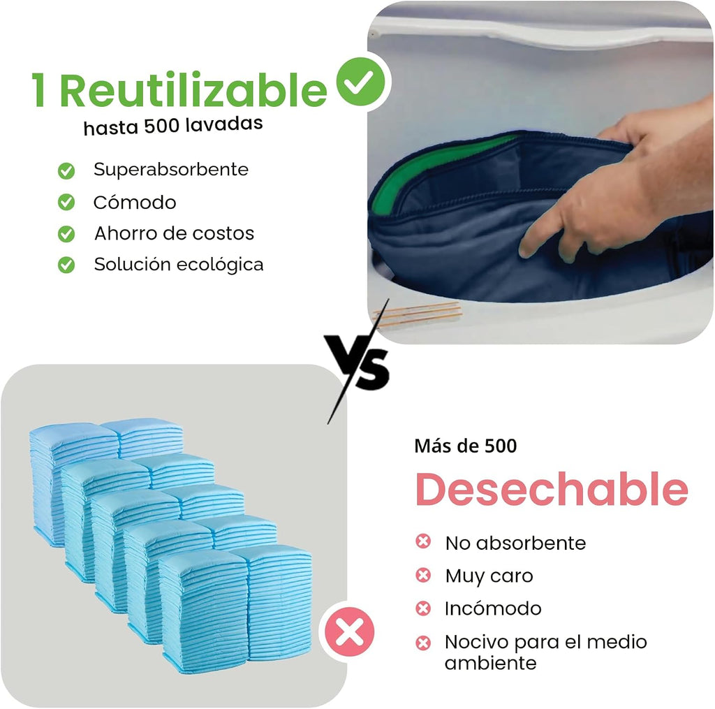 IMPROVIA® Almohadillas Lavables para Incontinencia, Protectores Reu...