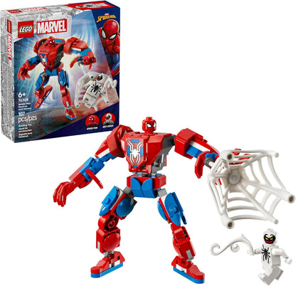LEGO Marvel Spider-Man Mech vs Anti-Venom - Juego de juguetes de construcción – Juguete de Spider-Man para niños, niños y niñas, a partir de 6 años – Figura de acción para construir – Regalo de superhéroe para cumpleaños – 76308