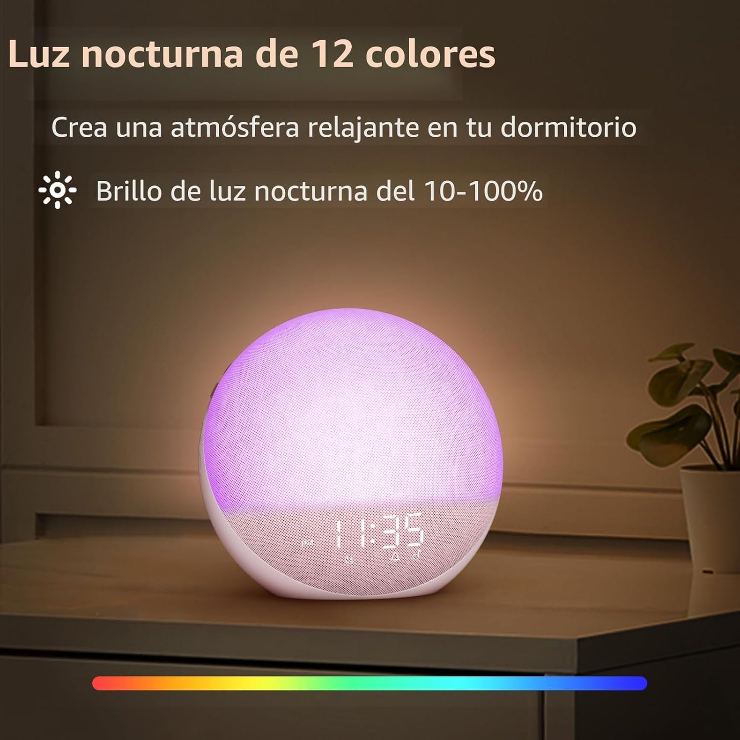 Odokee Reloj despertador Sunrise Máquina de ruido blanco: luz natur...