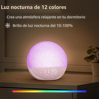 Odokee Reloj despertador Sunrise Máquina de ruido blanco: luz natur...