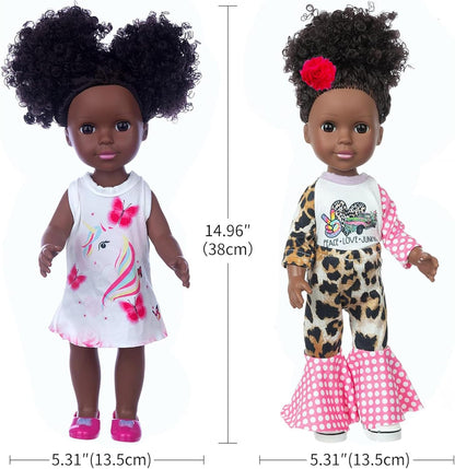 ZQDOLL Conjunto de ropa de muñeca negra y muñeca de bebé, accesorio...