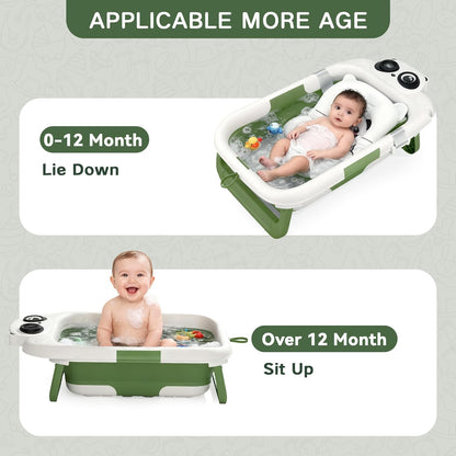 Bañera plegable para recién nacidos a niños pequeños (0-24 meses),...