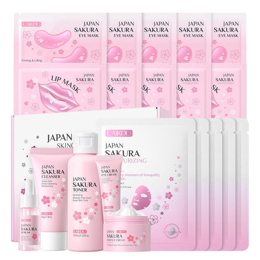 LAIKOU SAKURA Cuidado de la Piel, Set de Cuidado Facial, Mascarilla...