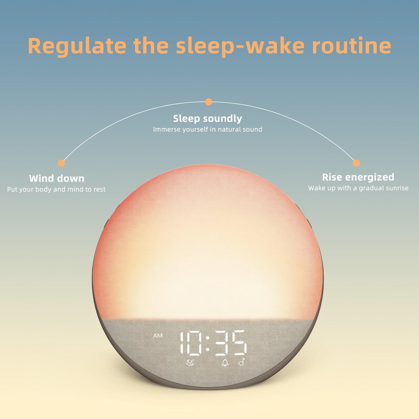 Reloj despertador Sunrise Máquina de ruido blanco: luz natural de d...