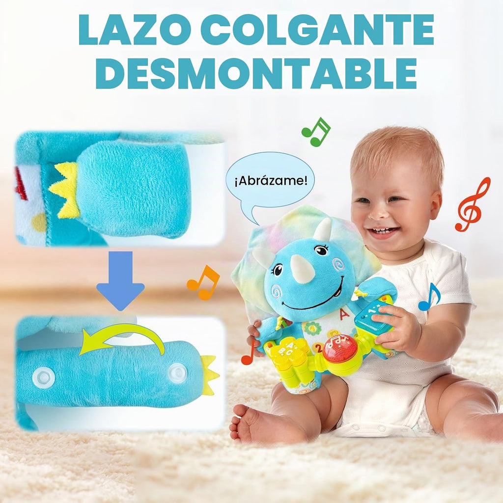 Ryotagift Juguetes de dinosaurios musicales bilingües para bebés, a...