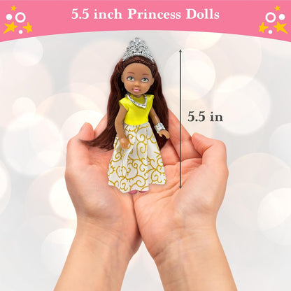 Set de Muñecas Pequeñas con Mini Muñecas de Princesa para Niñas \u2...