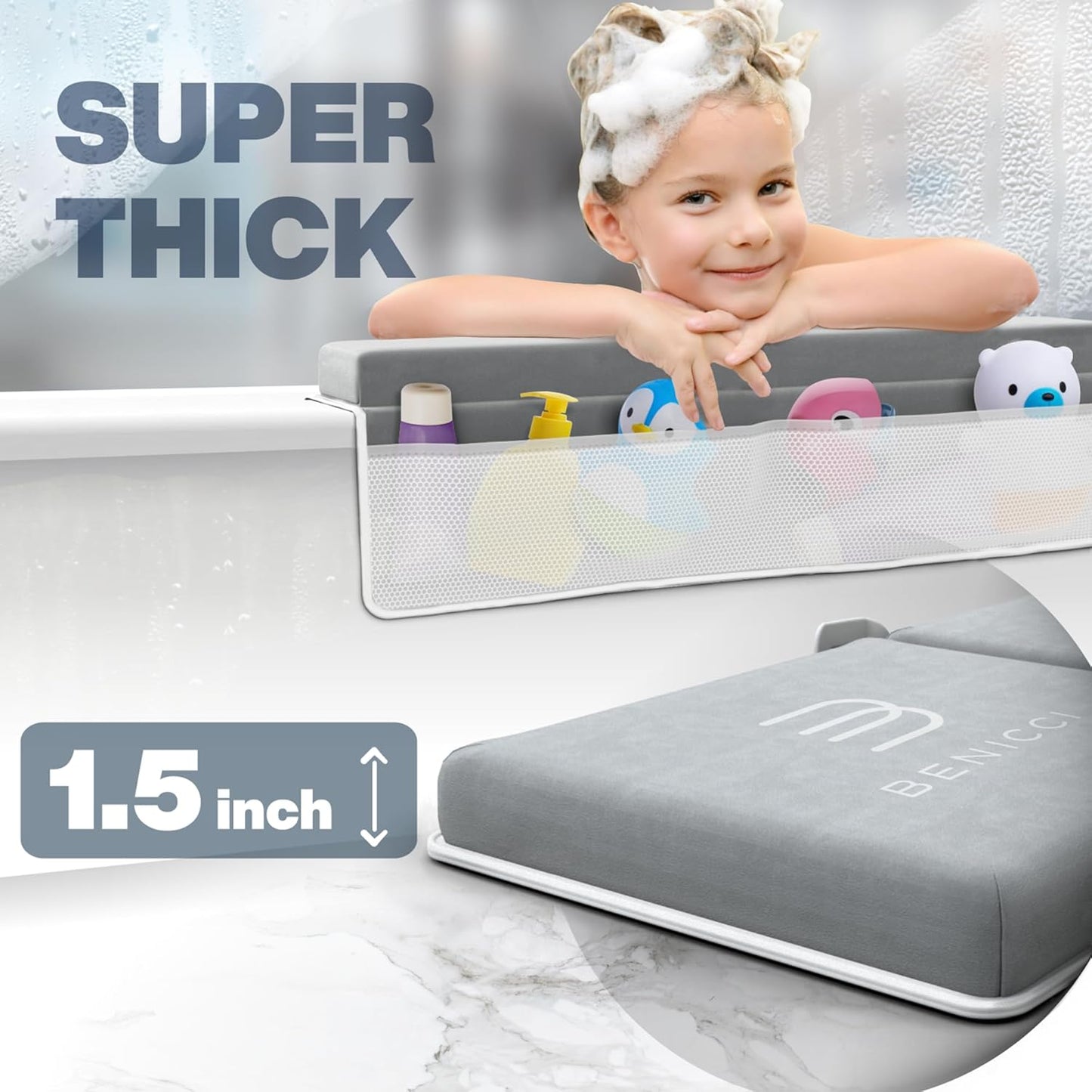 Benicci Cómoda almohadilla de baño para rodillas y codos para bebés...