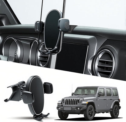 Soporte de teléfono para Jeep Wrangler / Gladiator 2018-2023, soporte de teléfono de automóvil para tablero de instrumentos - giratorio de 360° y ajustable - Soporte de teléfono celular manos libres