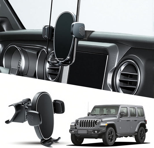 Soporte de teléfono para Jeep Wrangler / Gladiator 2018-2023, soporte de teléfono de automóvil para tablero de instrumentos - giratorio de 360° y ajustable - Soporte de teléfono celular manos libres
