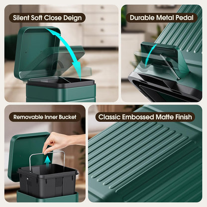CEROELDA Cubo de Basura Pequeño con Tapa - 5L\/1.3 Gal, Cubo de Bas...