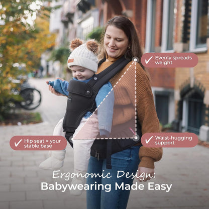 Momcozy Portabebés con asiento de cadera, transporte orientado haci...
