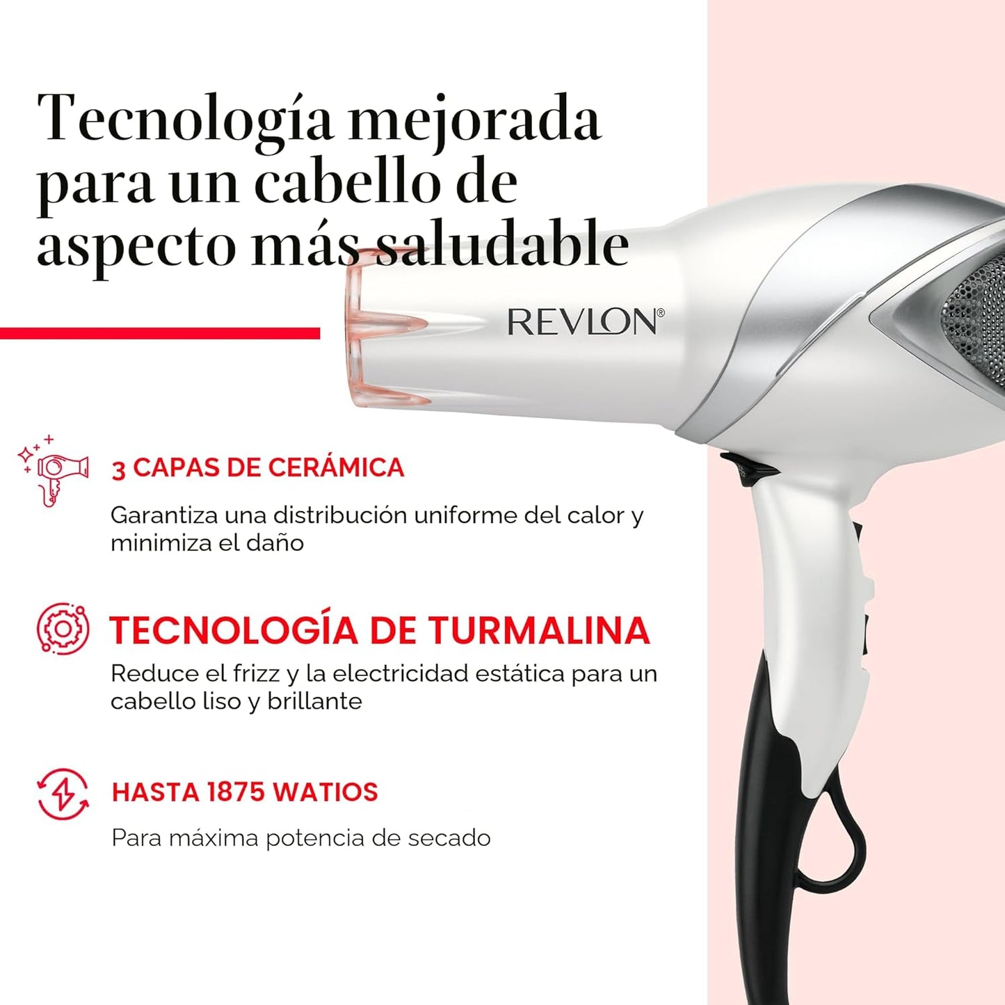 REVLON Secador de pelo infrarrojo con difusor y concentrador - Seca...