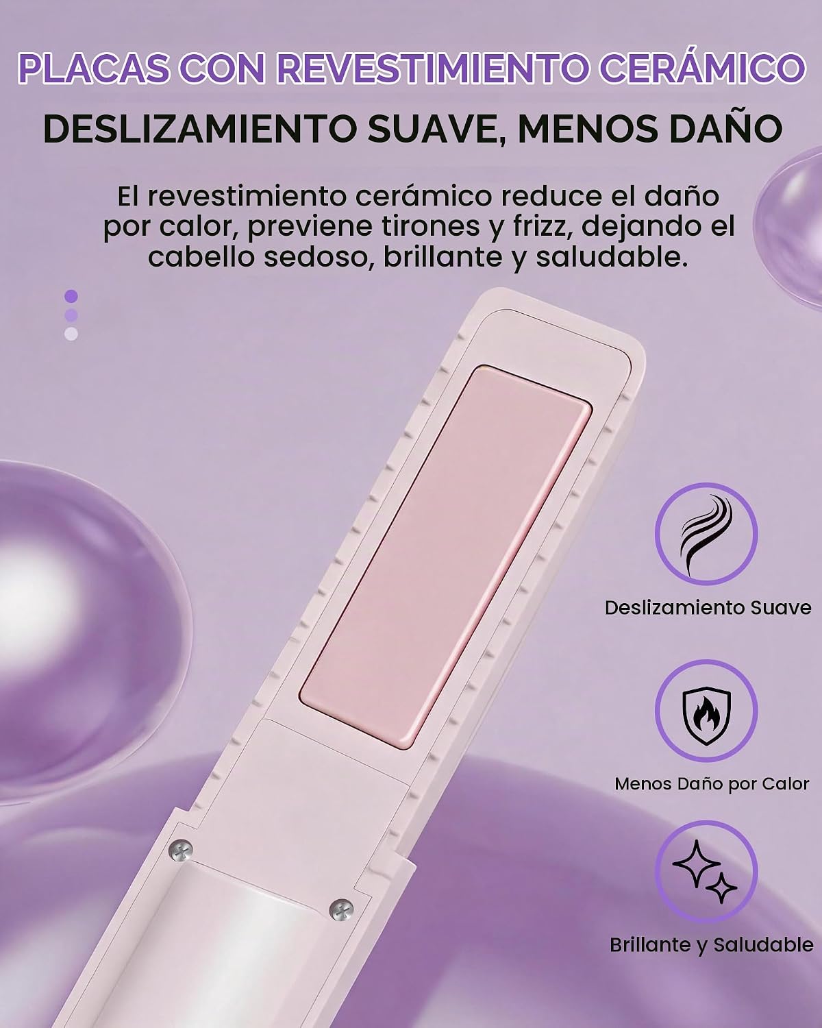 SOPPY Plancha de pelo inalámbrica con base de carga | Cerámica reca...