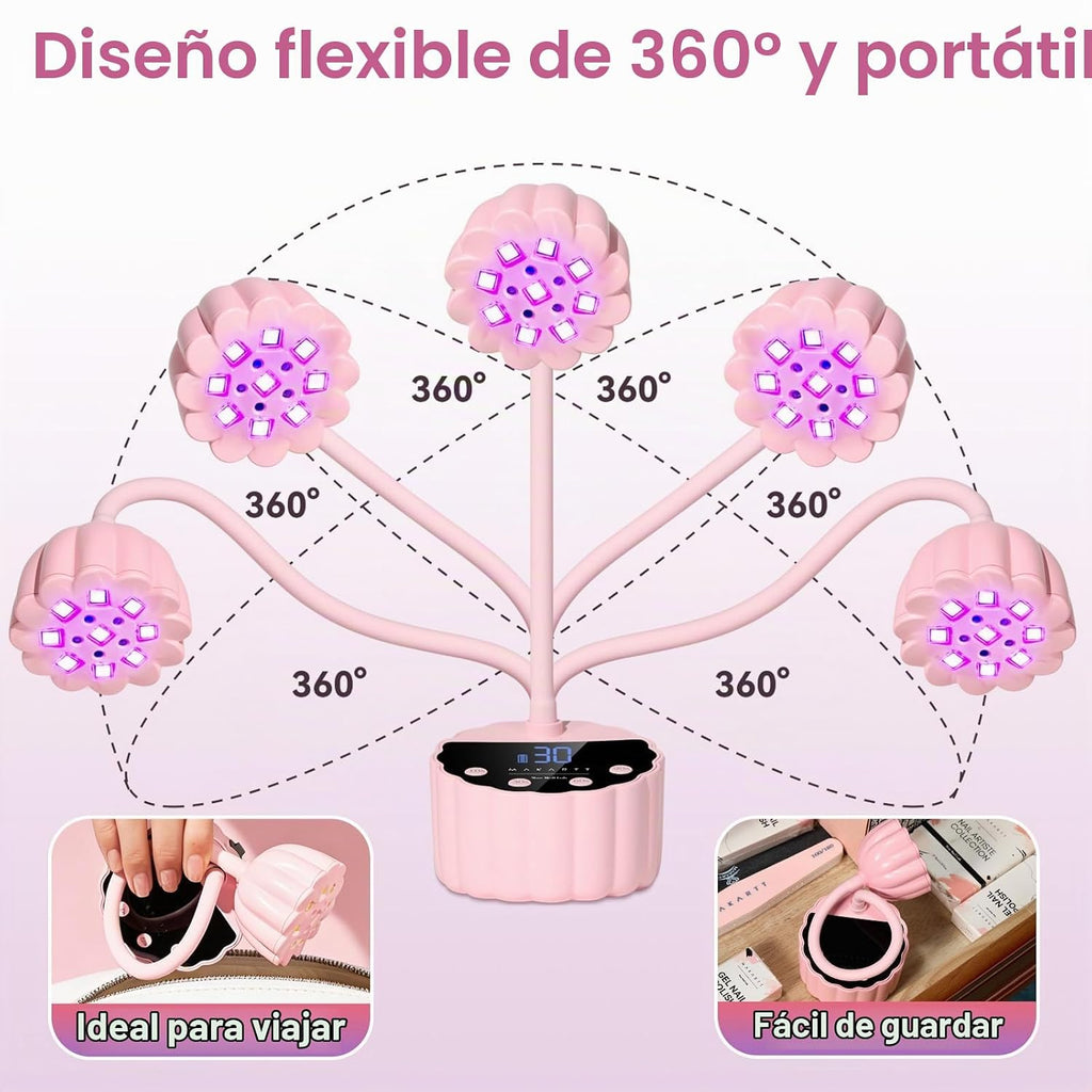 Makartt Lámpara UV LED de cuello de cisne para uñas gel constructor...