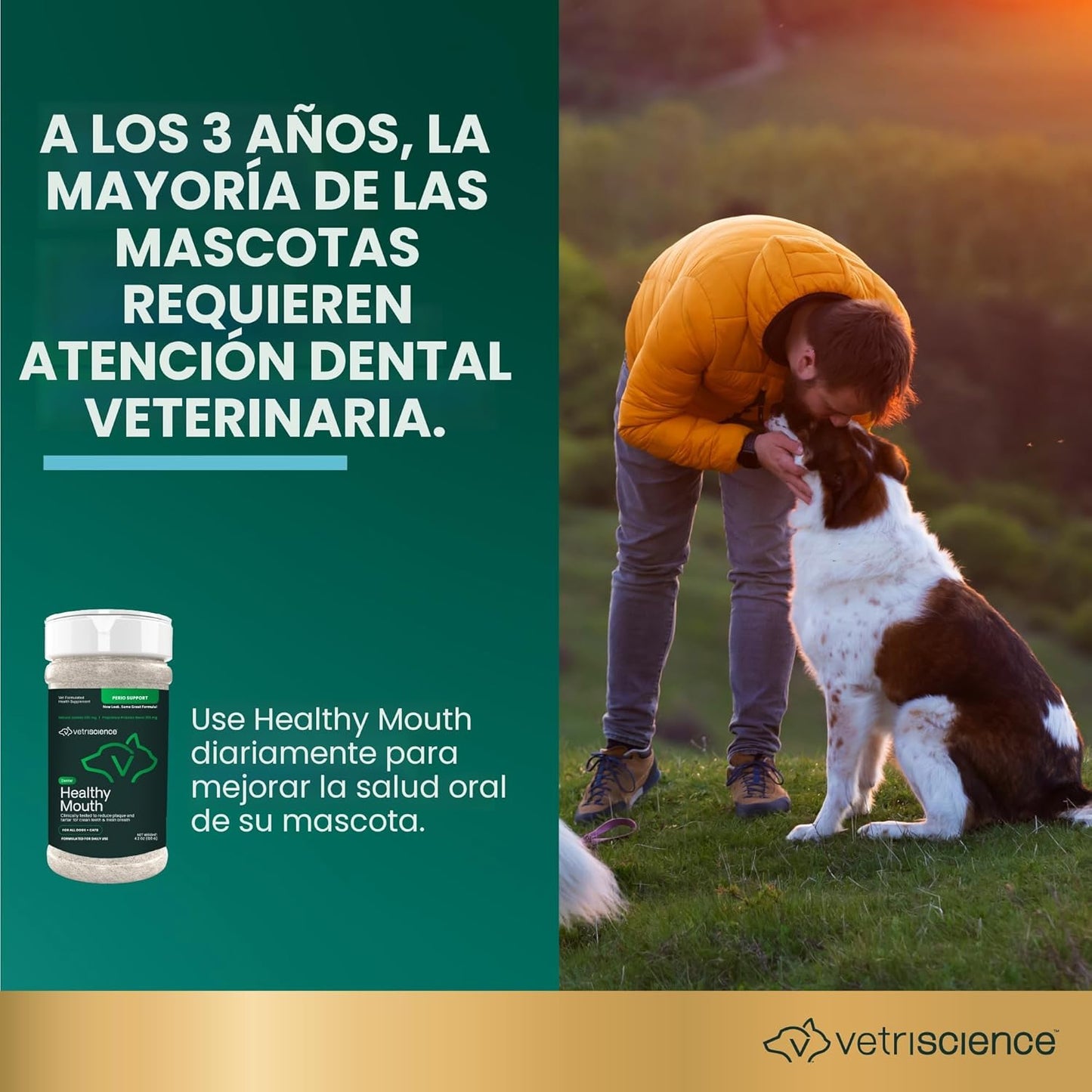 VetriScience Polvo de cuidado dental para perros y gatos: ayuda a r...