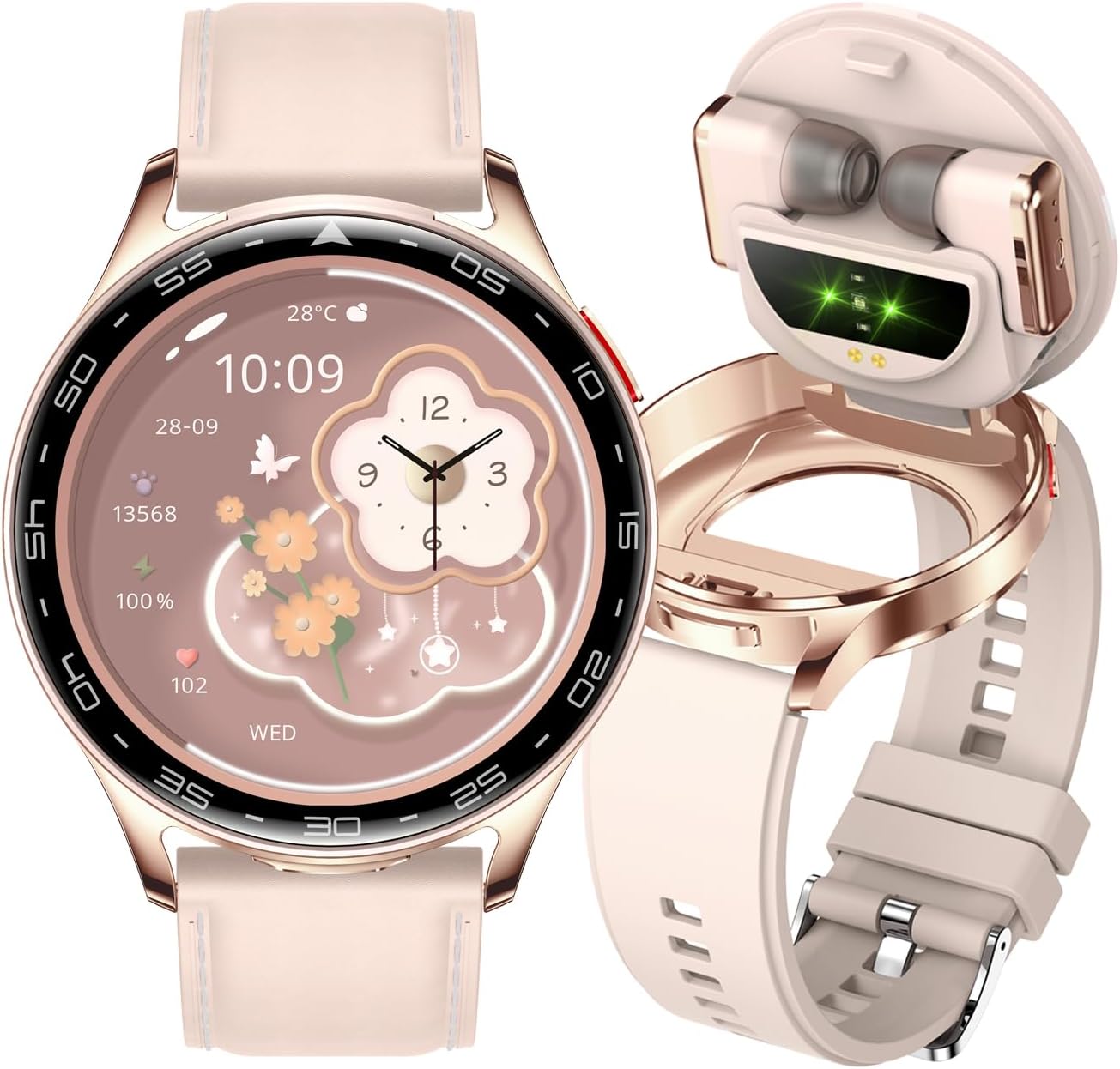Alliget Reloj inteligente con auriculares, reloj inteligente Blueto...