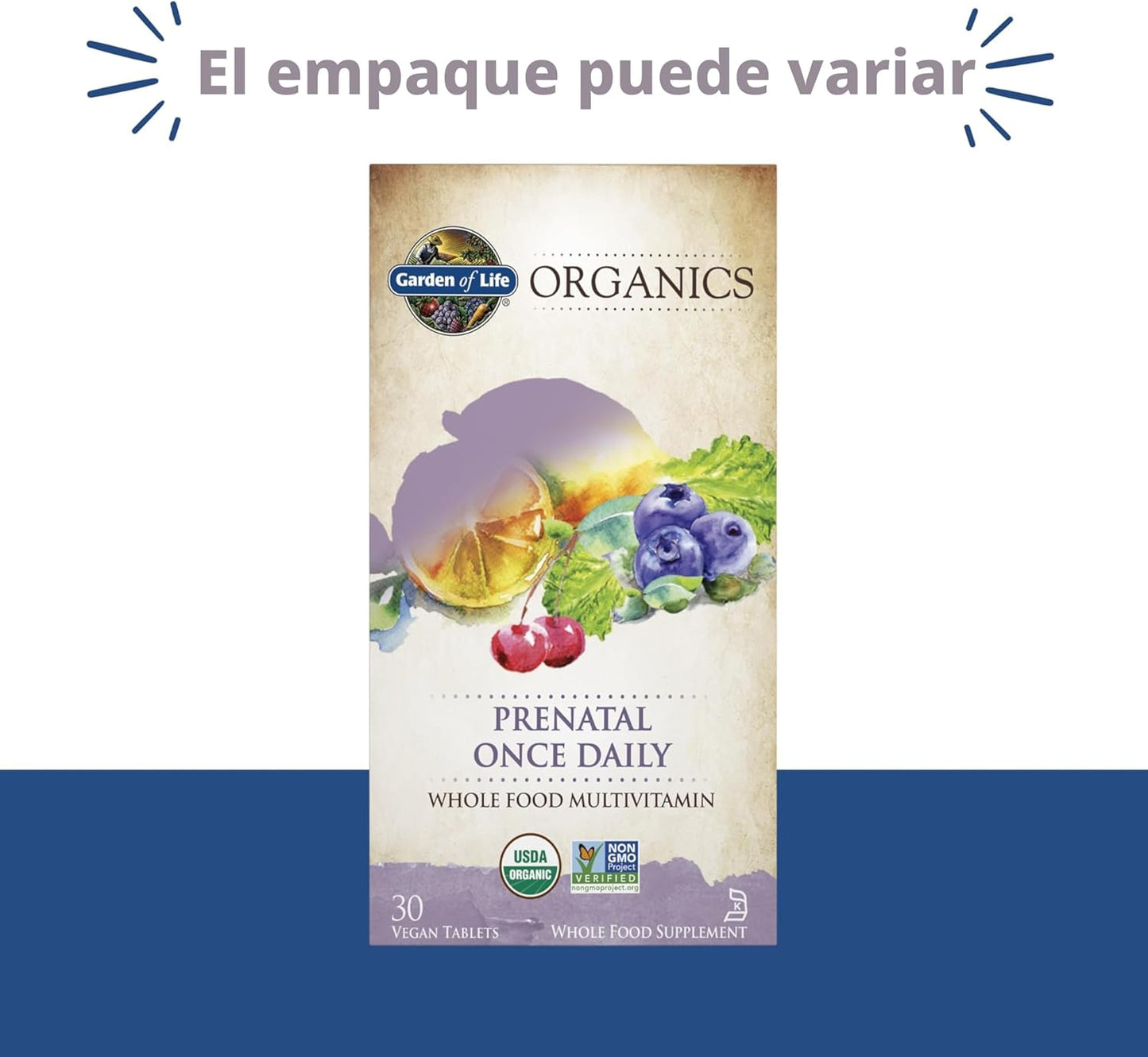 Garden of Life Organics Vitamina prenatal: Ácido fólico para energí...