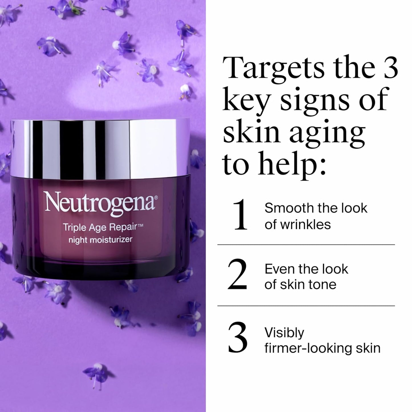 Crema reparadora Triple Age Repair Neutrogena, 1.7 onzas, 1.7 onza