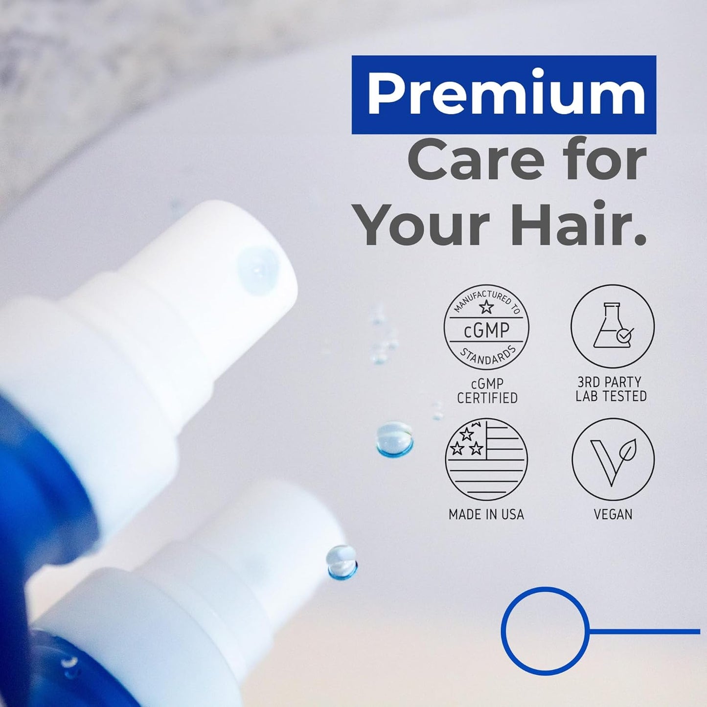 Neurogan GHK-Cu Suero de Péptidos de Cobre para Cabello y Cuero Cabelludo – 2400mg, 4% Péptidos de Cobre – Fórmula de Absorción Rápida a Base de Agua para Suavidad y Brillo del Cabello - Spray