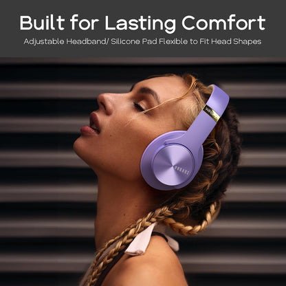DOQAUS Auriculares Bluetooth sobre la oreja, tiempo de reproducción...