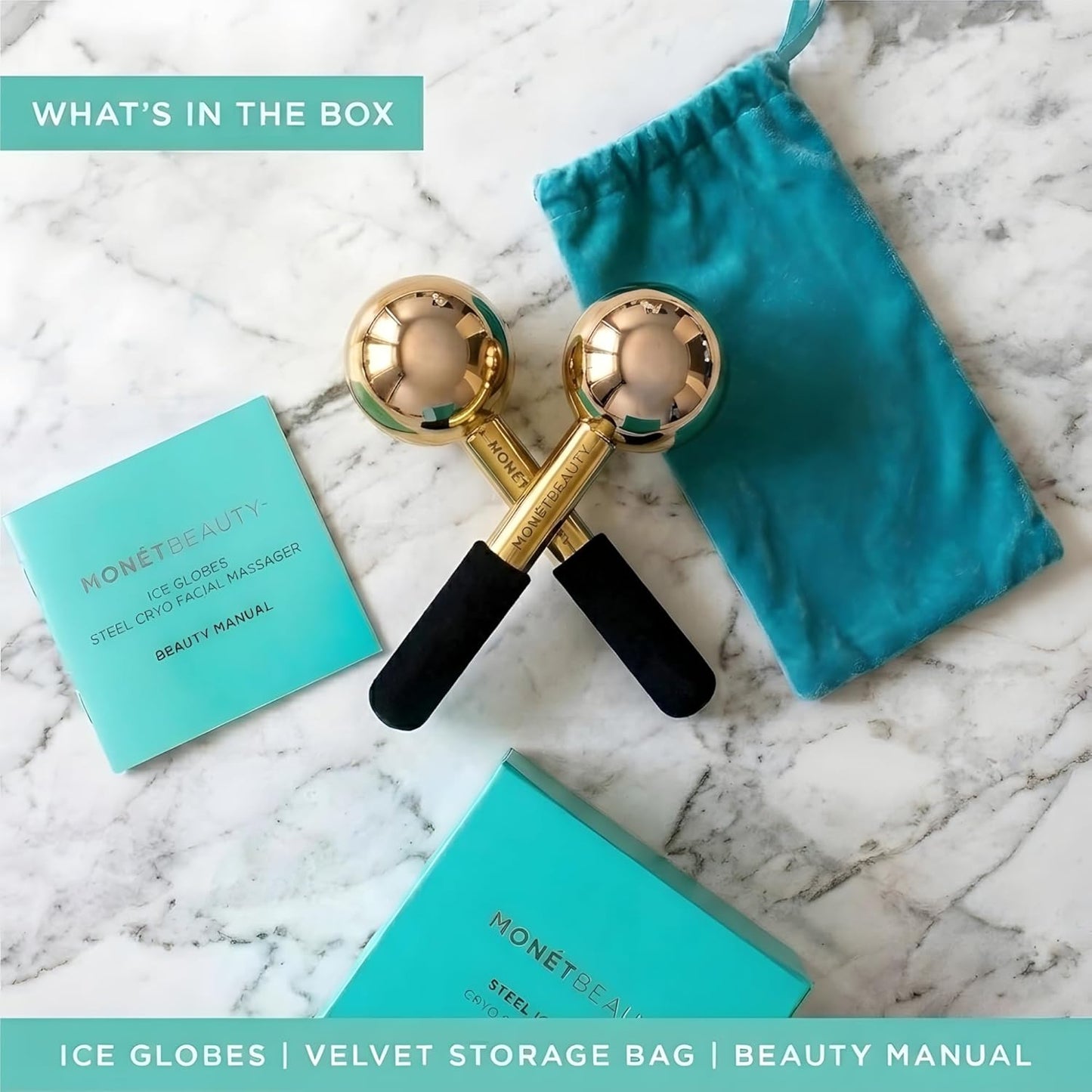 MonétBeauty Globos de Hielo de Acero Inoxidable para Faciales (Mang...