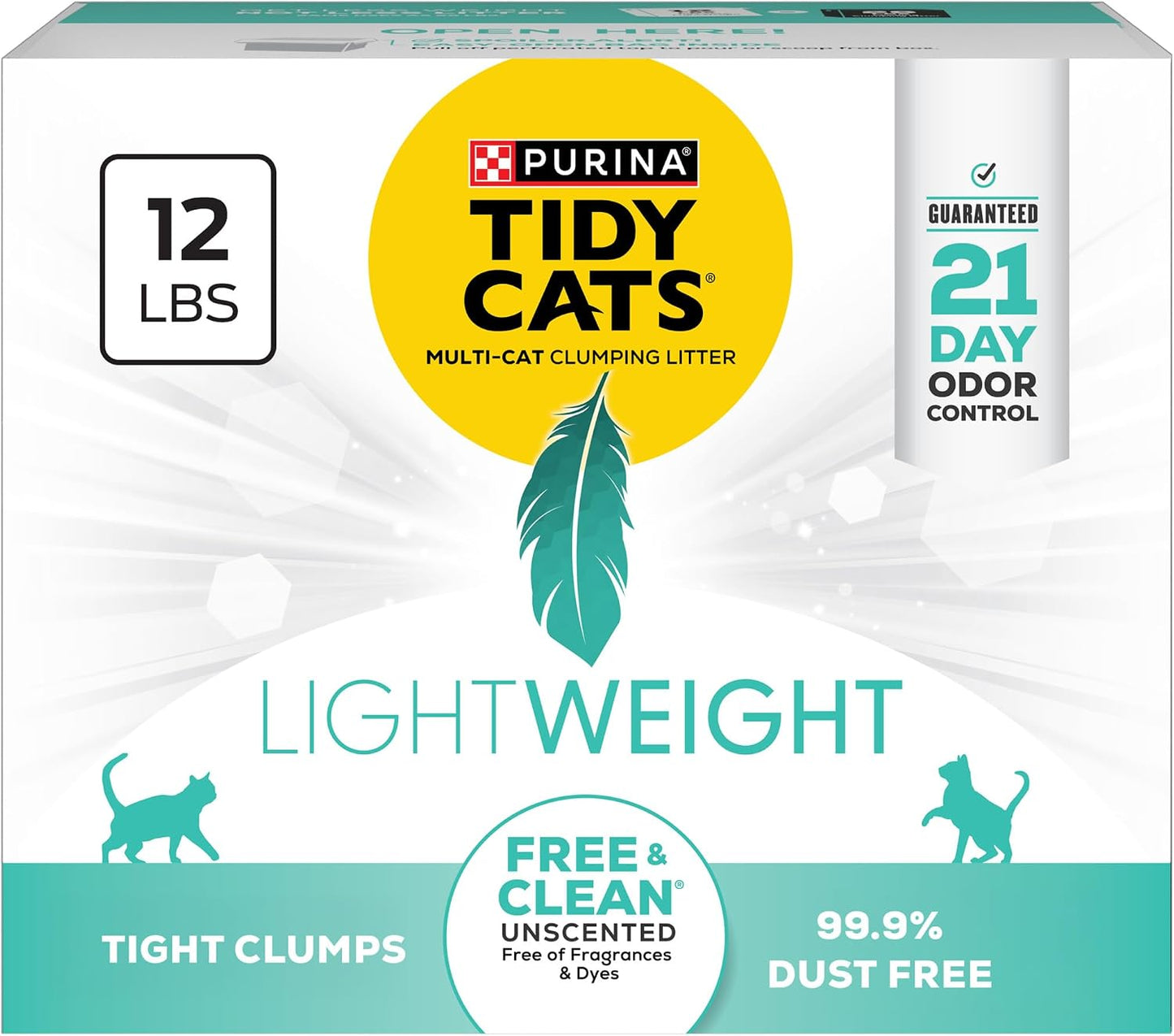Purina Tidy Cats - Arena para gatos ligera, libre y limpia, sin per...