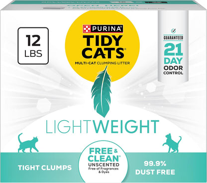 Purina Tidy Cats - Arena para gatos ligera, libre y limpia, sin per...