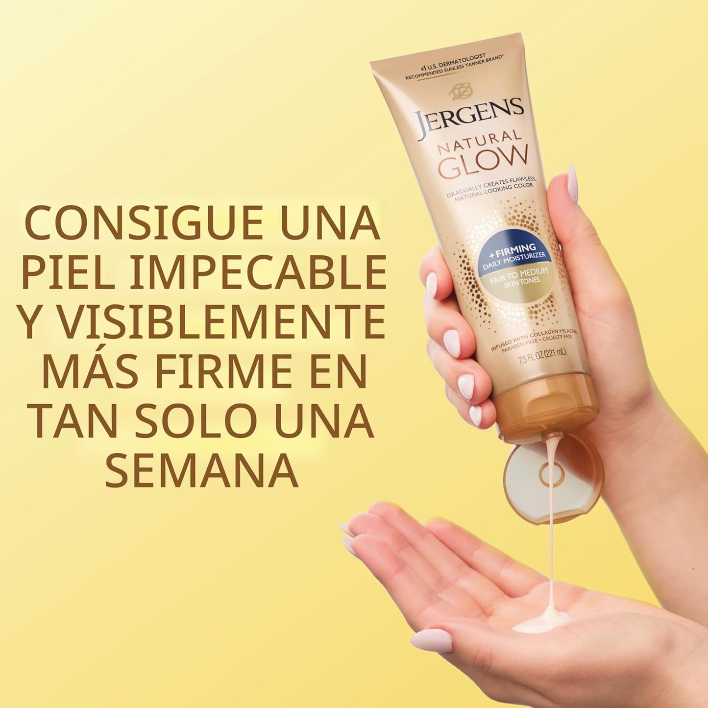 Jergens Natural Glow +Loción corporal autobronceadora reafirmante,...