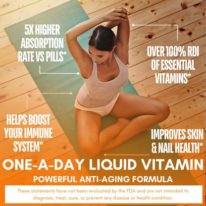 Mega Premium Multivitamínico líquido | Vitamina natural de apoyo in...