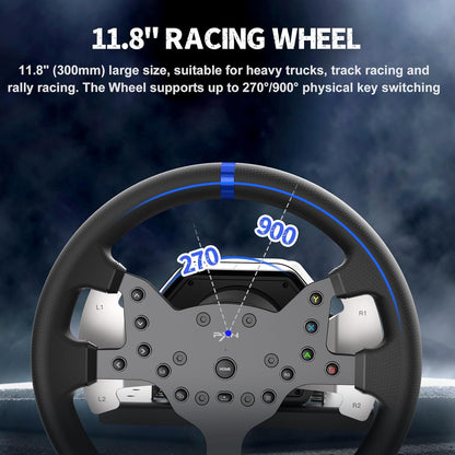 PXN V99 Force Feedback Steering Wheel, 270-900 Degree, with 3 - Pedals and Shifter Bundle for PC, PS4, Xbox One, Xbox Series X/S