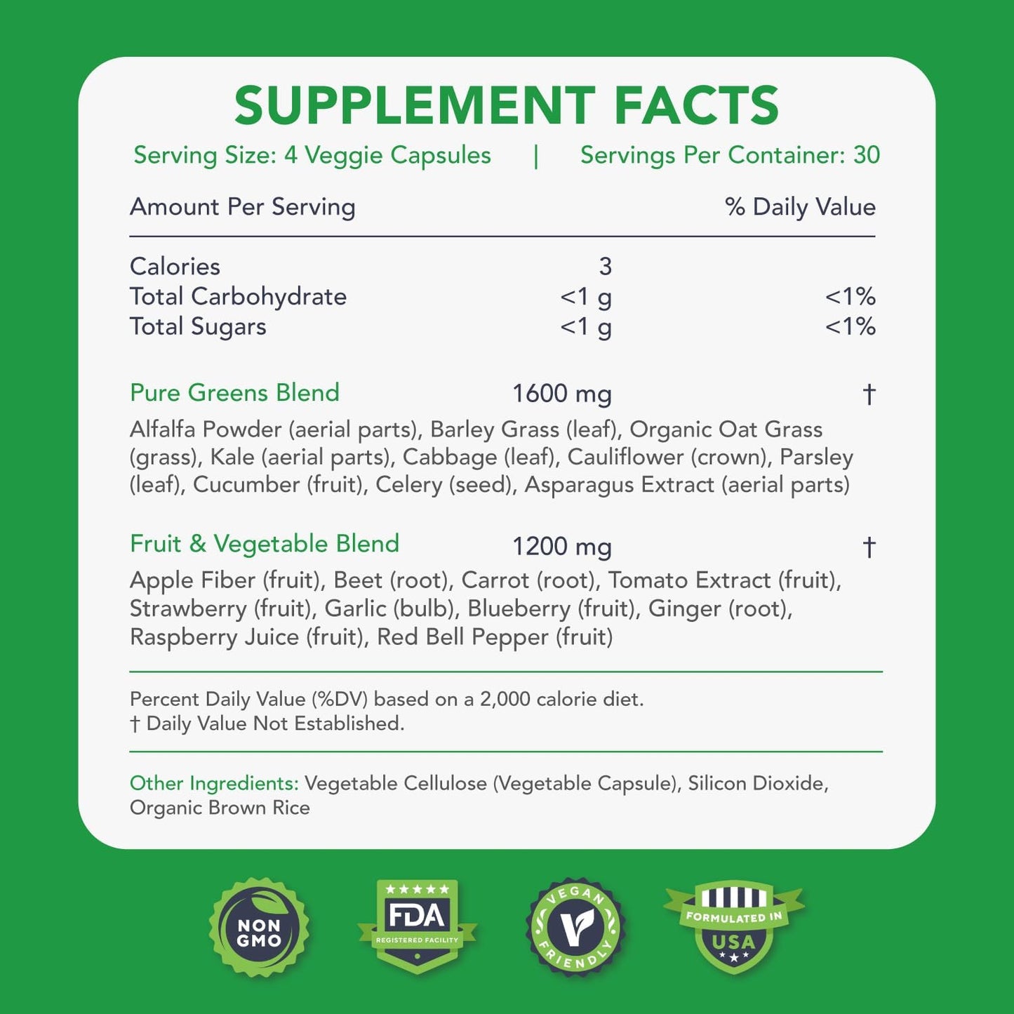 KaraMD Pure Nature - Suplemento de verduras, frutas y verduras, vit...