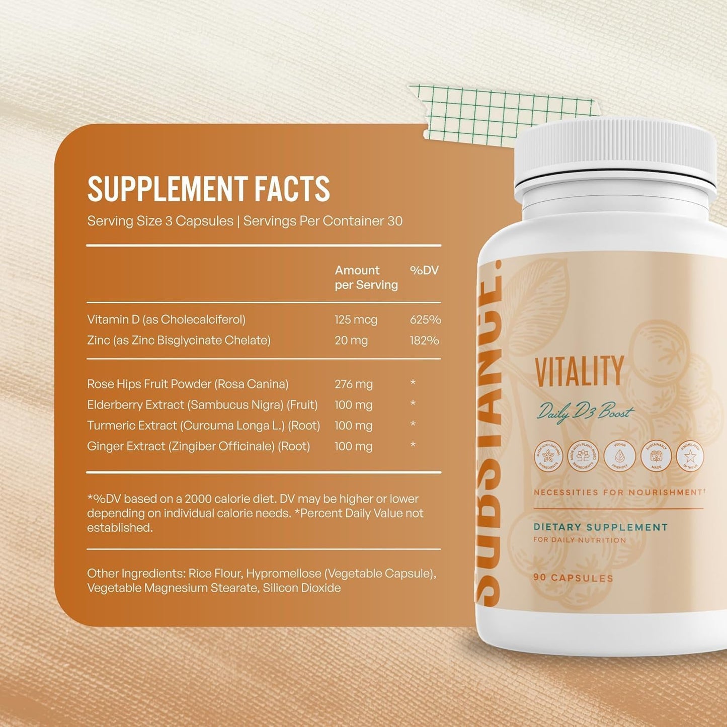 SUBSTANCE. Nature's Vitality Daily D3 Boost Suplemento \u2013 V...