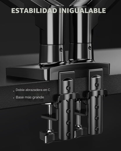 HUANUO FlowLift™ Soporte para monitor doble, soporte de escritorio...