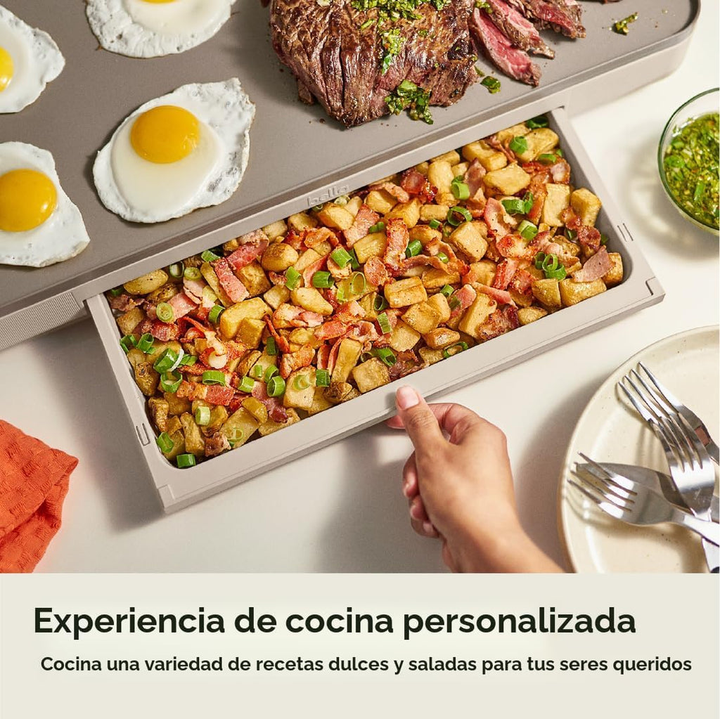 bella Plancha eléctrica de 12 x 22 pulgadas con bandeja de calentam...