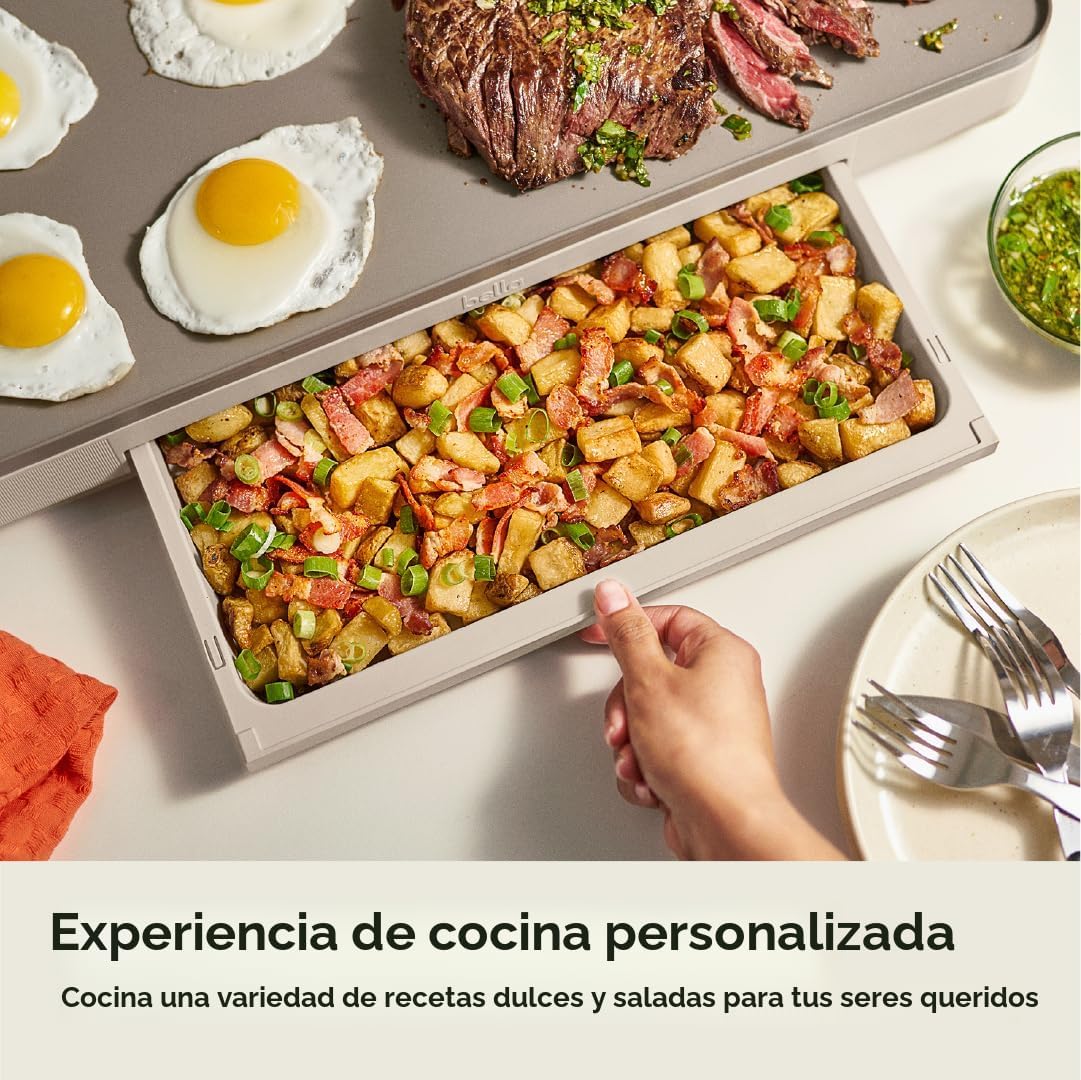 bella Plancha eléctrica de 12 x 22 pulgadas con bandeja de calentam...