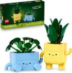 LEGO Botanicals Happy Plants - Juguete de construcción para niños, niñas y niños de 9 años en adelante, decoración de sala de juegos para escritorio o estante, regalo para cesta de Pascua, planta artificial de interior para jugar y exhibir - 10349