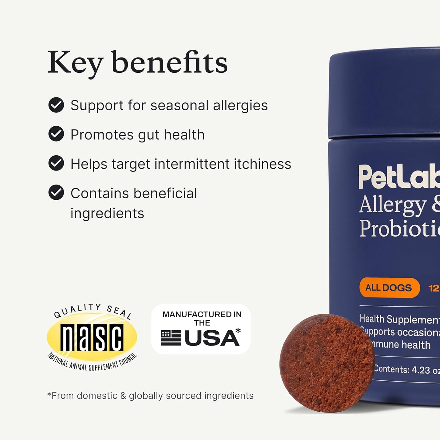PetLab Co. Probióticos para alergias e inmunidad para perros, apoyo...