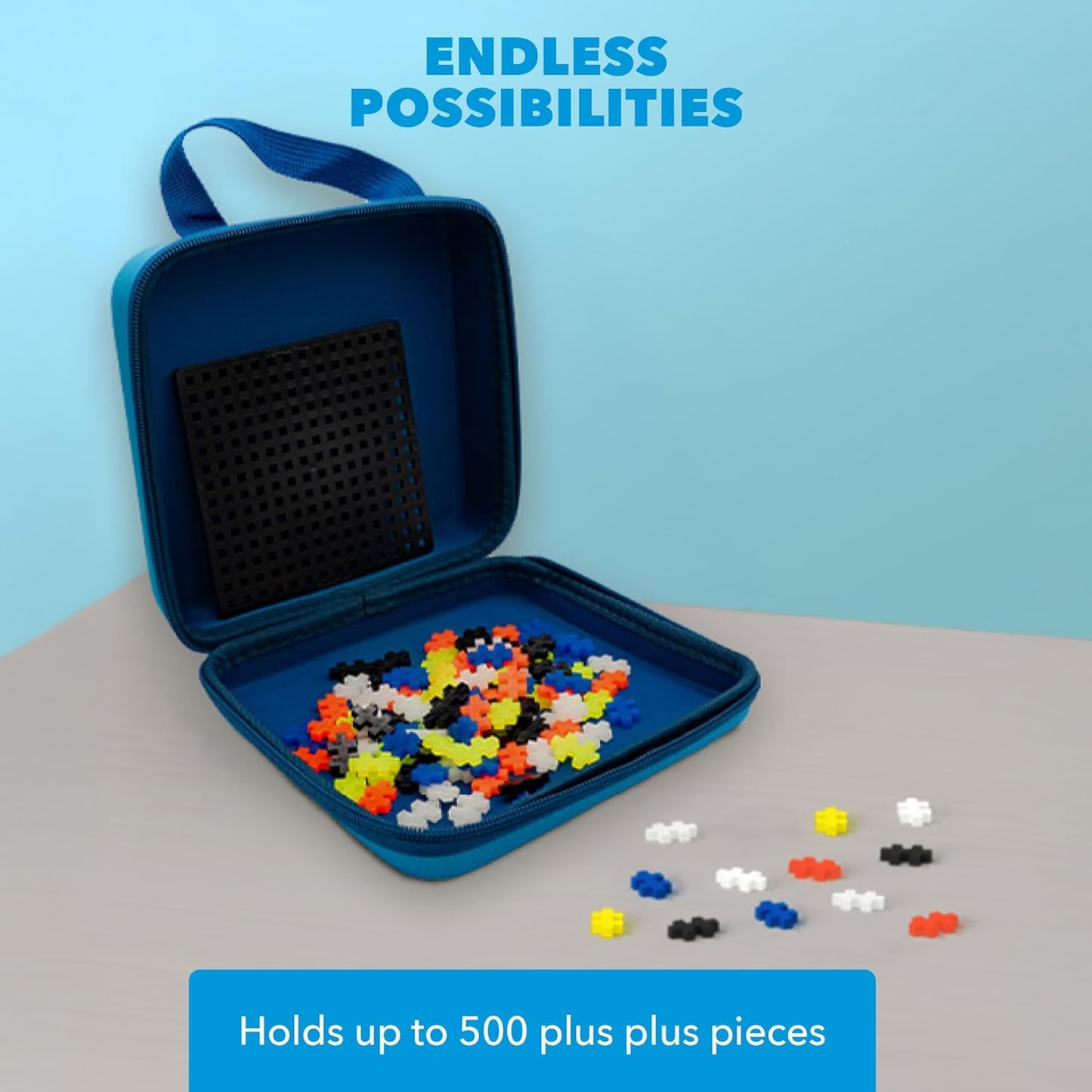 PLUS PLUS Juego de construcción con estuche de viaje, juguete STEM...