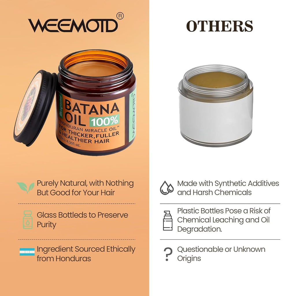 WEEMOTD Aceite de batana 100% crudo para cabello, aceite acondicion...