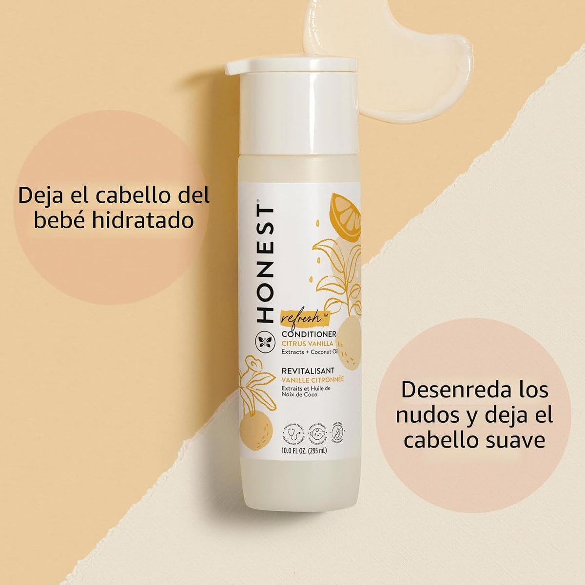 The Honest Company Acondicionador, sin lágrimas, sabor a vainilla c...