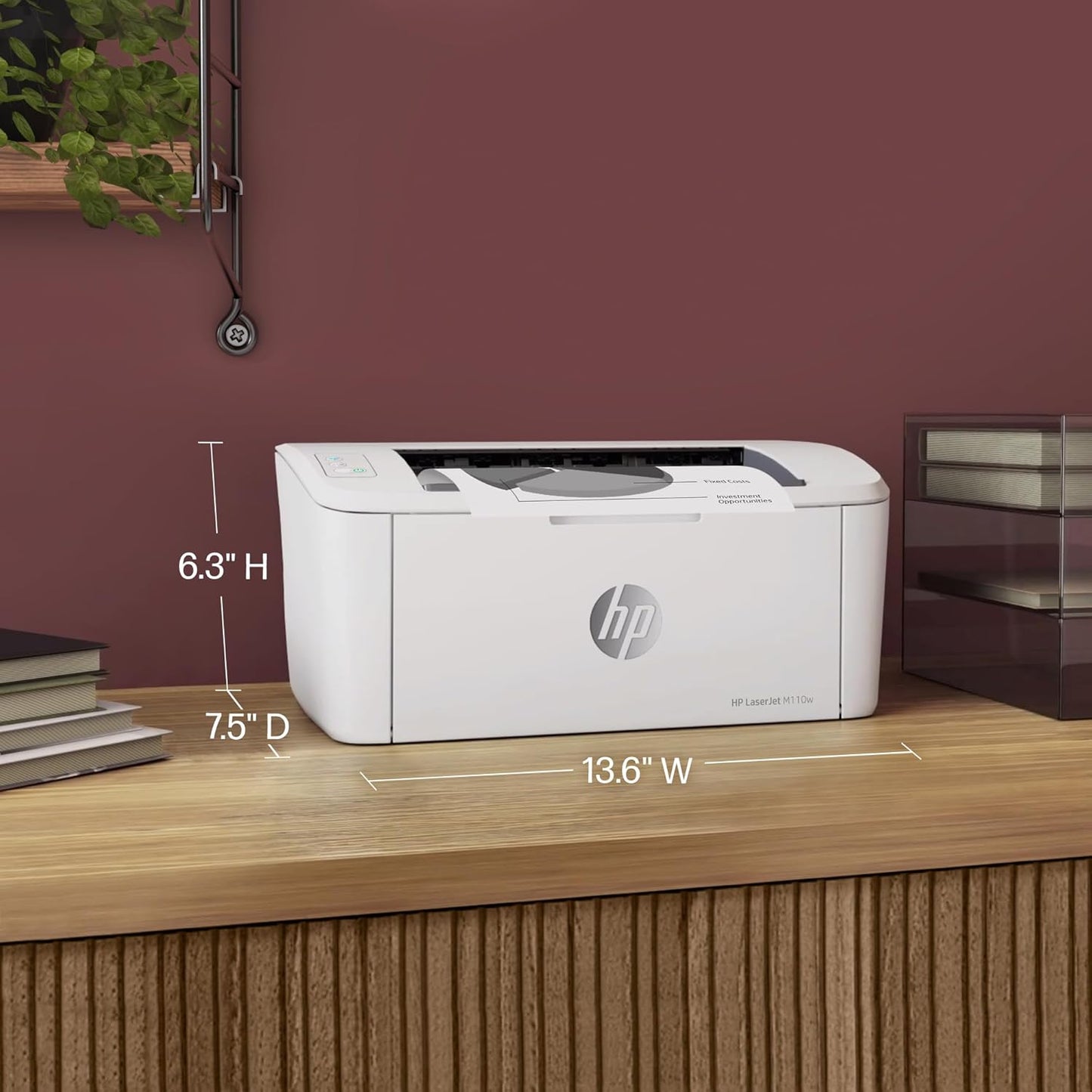 Impresora inalámbrica en blanco y negro HP LaserJet M110w, impresión, velocidades rápidas, configuración fácil, impresión móvil, ideal para equipos pequeños
