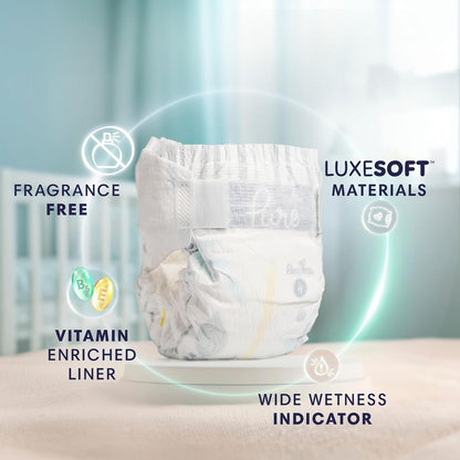 Pampers Pure Protection - Pañales para bebé, talla 1 (8-14 libras),...