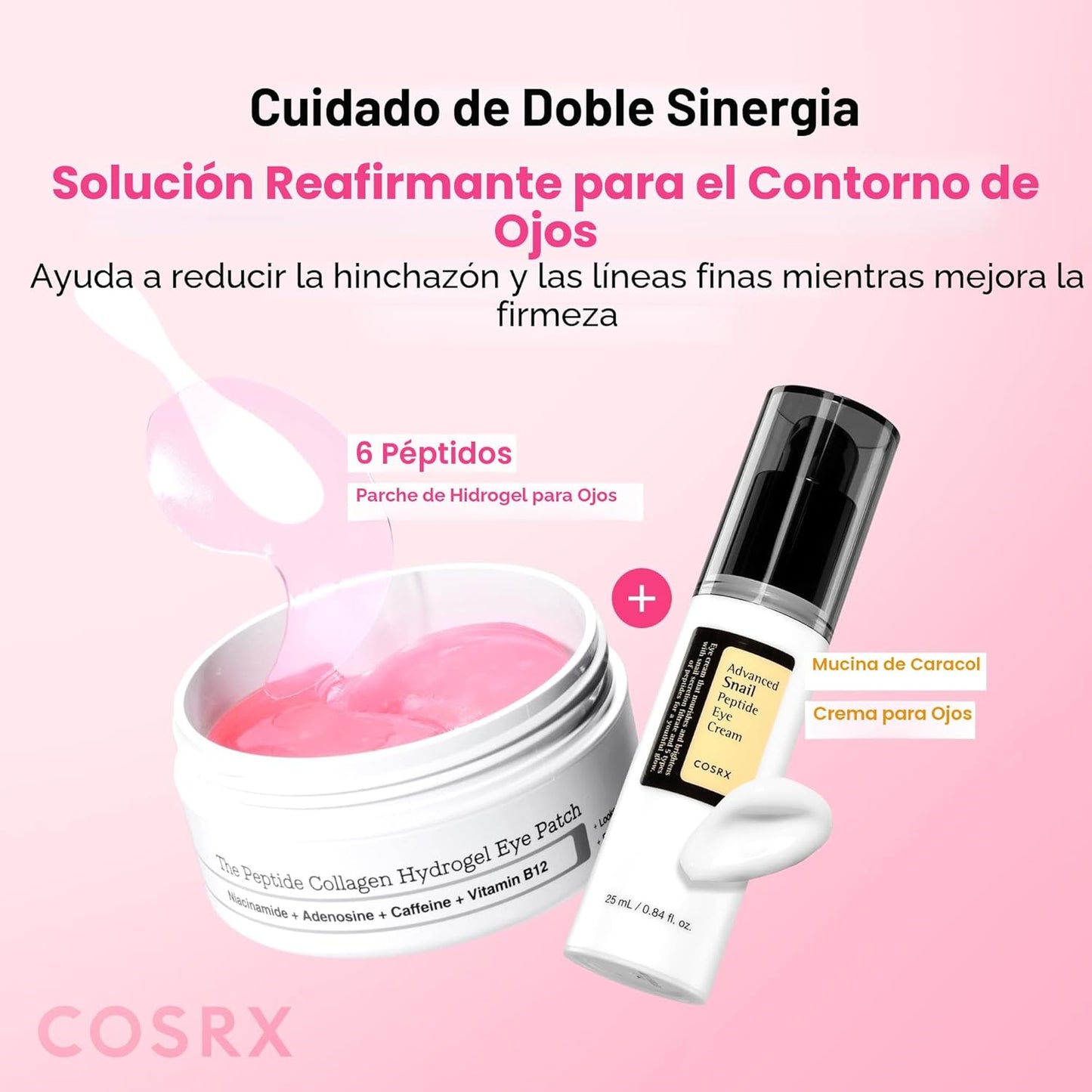 COSRX Pink Peptides - Parche de hidrogel de colágeno para ojos hinc...