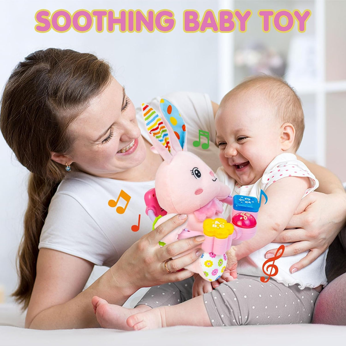 Ryotagift Juguetes de Peluche de Conejo Musical Bilingüe para Bebés...